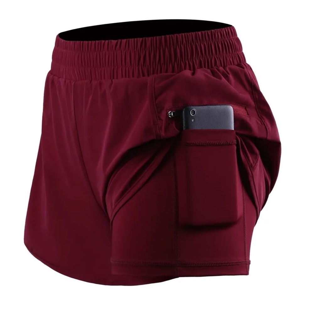 CADMUS 2 in 1 Women's XL Workout‎ Shorts Athletic Gym Running Shorts Phon…